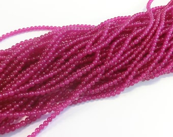 Jade fuchsia balls beads 4 mm 1 strand round to thread gemstone gemstone gemstone