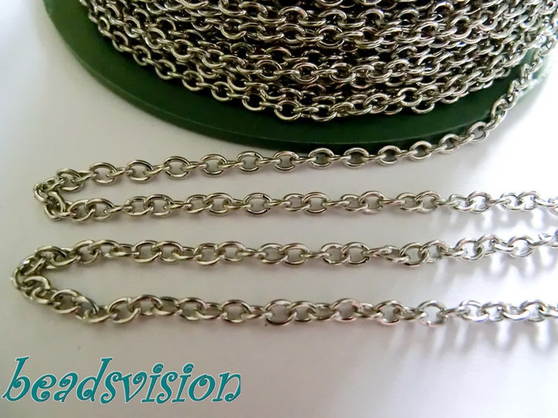 Basic price 1 m 0.72 euros 5 m link chain color antique silver 2.8x3.6x0.7 mm 02 image 1