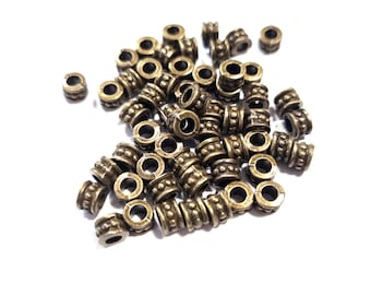 Spacer Rondell 6mm Metallperlen Perlen Farbe bronze #S236