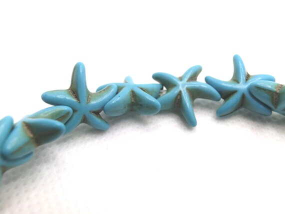 Perline A Forma Di Stella Marina Turchese - 35 Pezzi Per Gioielli Fai Da Te - Colore Bianco