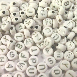 Lettre couleur choix or argent A-Z mélange alphabet rond 7 mm acrylique entretoise lettre perles perles image 7
