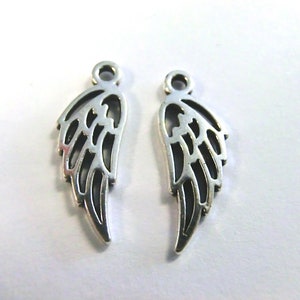 Ailes d'ange 50 ailes pendentif couleur argent Antique charmes S227 image 3