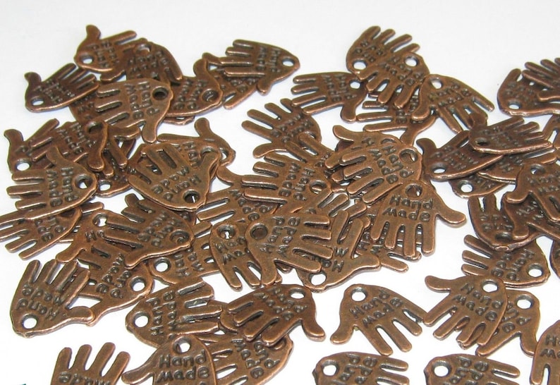 Charms pendants hand hand-made handmade jewelry accessories metal kupfer #S195
