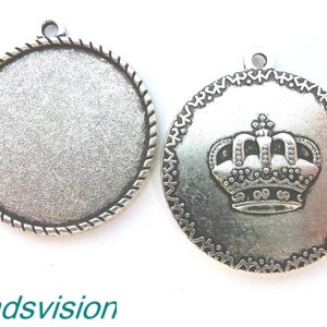 Findings for cabochons Motif crown #S429