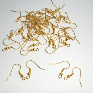 Earrings EAR HOOK fish hook color gold 17 x 21 mm blank jewelry 50 / 250 / 500 pieces S085 image 2