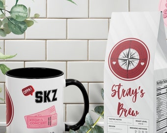 Taza con acento de Stray Kids, ideas de regalos de Kpop, taza de fanático del Kpop, merchandising de Stay Fandom, taza personalizada de Kpop