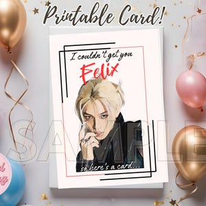 Kpop Birthday Card, Felix Card, Felix Birthday Card, SKZ Card, Kpop Digital Card, Stray Kids Digital Download