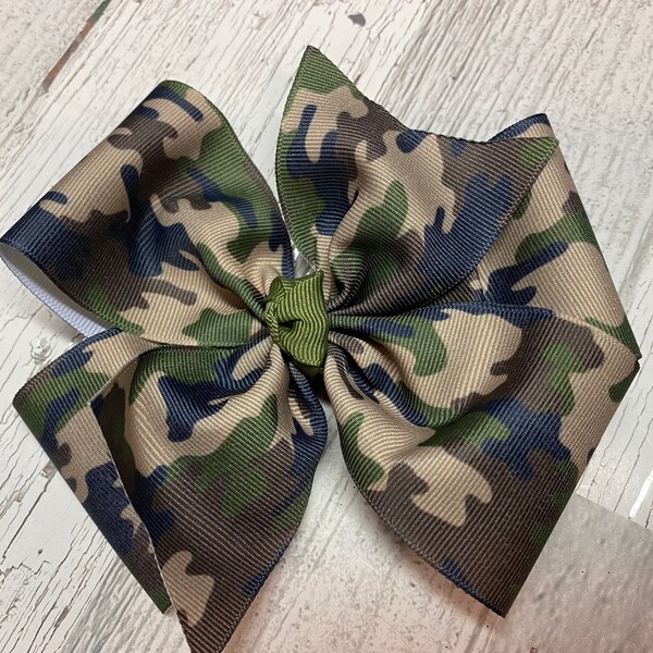 Camouflage Hair Bow Etsy