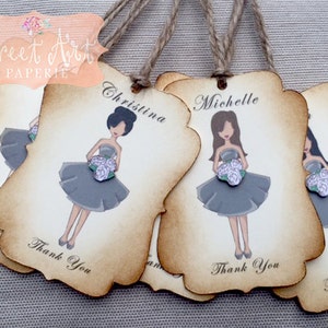 Wedding Party Gift Tags Personalized Gift bag Tags Rustic wedding, Bridal Party, Thank you maid of honor image 1