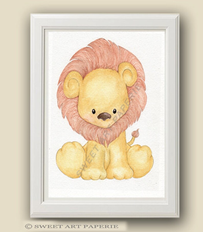 Baby Lion Safari Nursery Art Nursery Decor PRINT Etsy