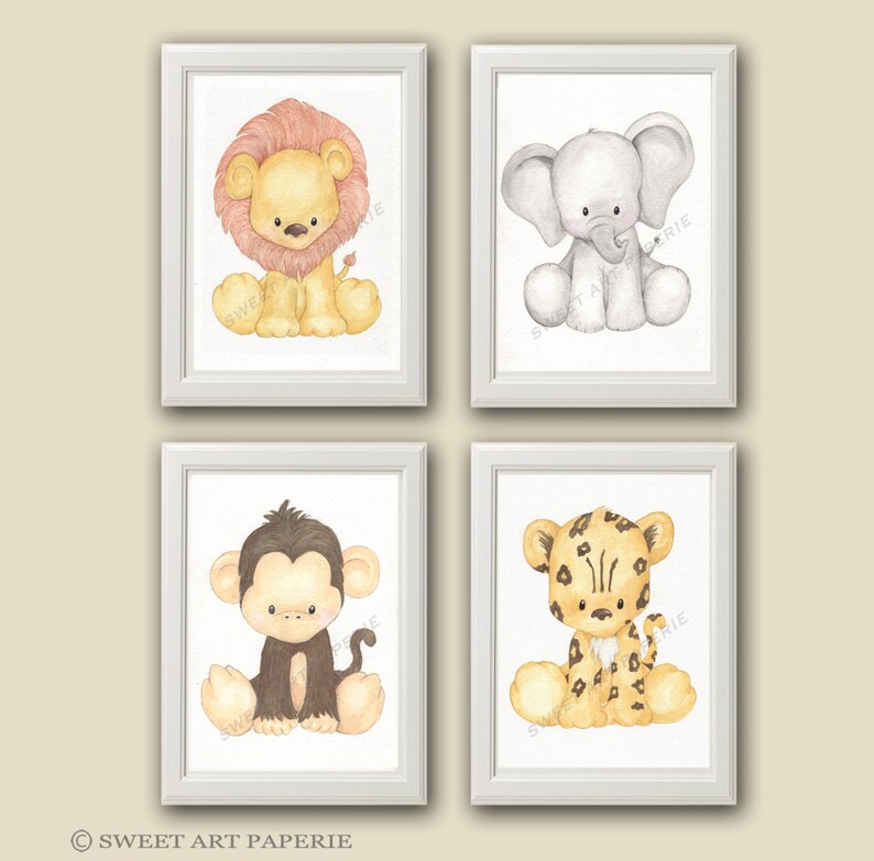 Baby Monkey Safari Nursery Art Nursery Decor PRINT Etsy