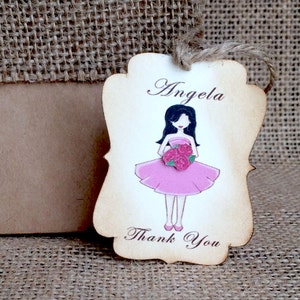 Wedding Party Gift Tags Personalized Gift bag Tags Rustic wedding, Bridal Party, Thank you maid of honor image 2