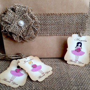 Wedding Party Gift Tags Personalized Gift bag Tags Rustic wedding, Bridal Party, Thank you maid of honor image 3