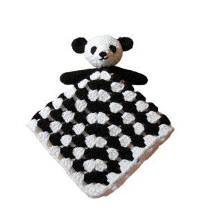 Panda Bear Blankie Baby Lovey Comforter Lovie Crochet PATTERN image 1