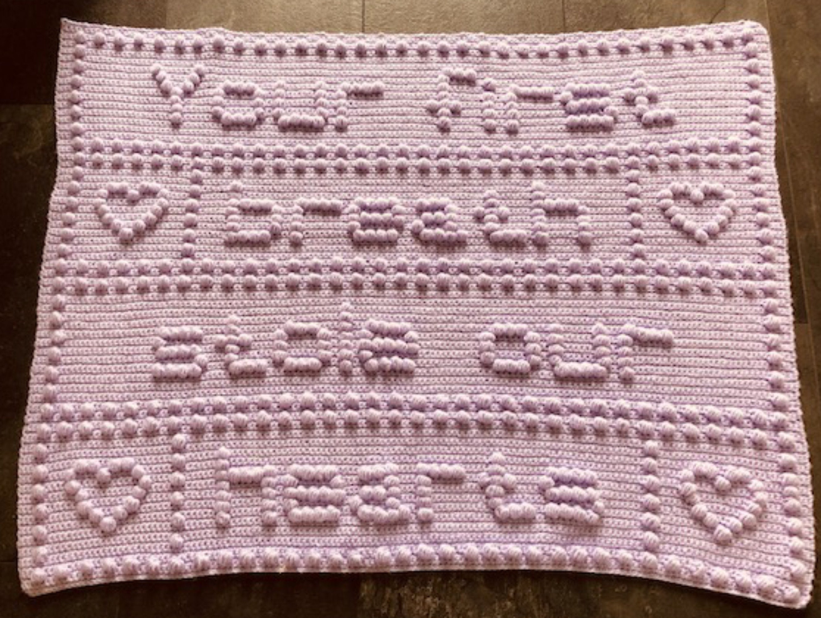 Words Baby Blanket CROCHET PATTERN Your First Breath Puff Etsy