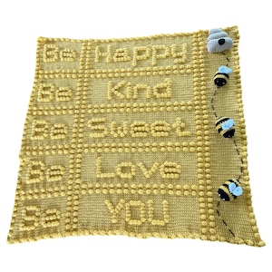 Be Happy Ne You Baby Blanket CROCHET PATTERN