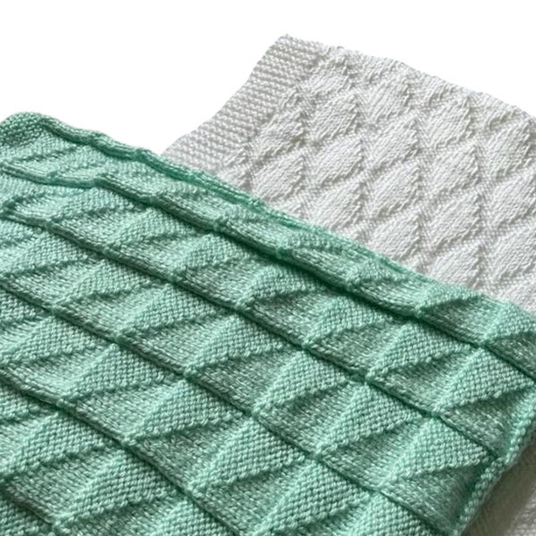 Easy Baby Blanket KNITTING PATTERNS Beginner Friendly, Simple Triangles and Dazzling Diamonds