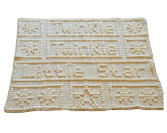Twinkle Twinkle Little Star Baby Blanket Crochet Pattern by Peach.Unicorn