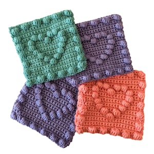 Heart Motif Crochet Pattern for Baby Blanket     Beginner Friendly Puff Stitch