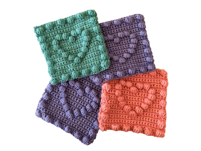 Heart Motif Crochet Pattern for Baby Blanket     Beginner Friendly Puff Stitch