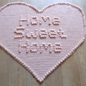 Heart Rug CROCHET PATTERN - Home Sweet Home