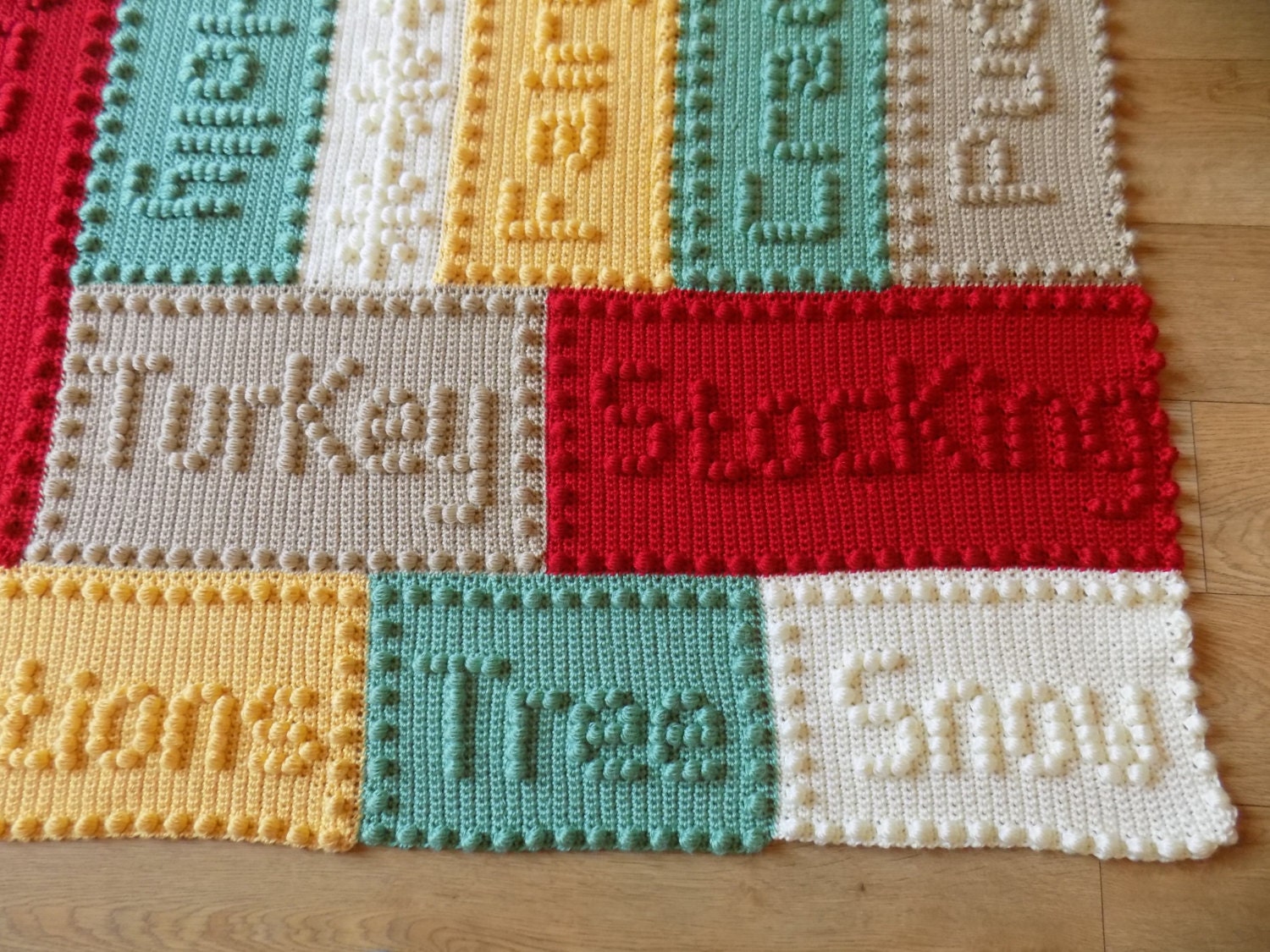 Christmas Lap Blanket Motifs Crochet PATTERN by Peach.unicorn Etsy