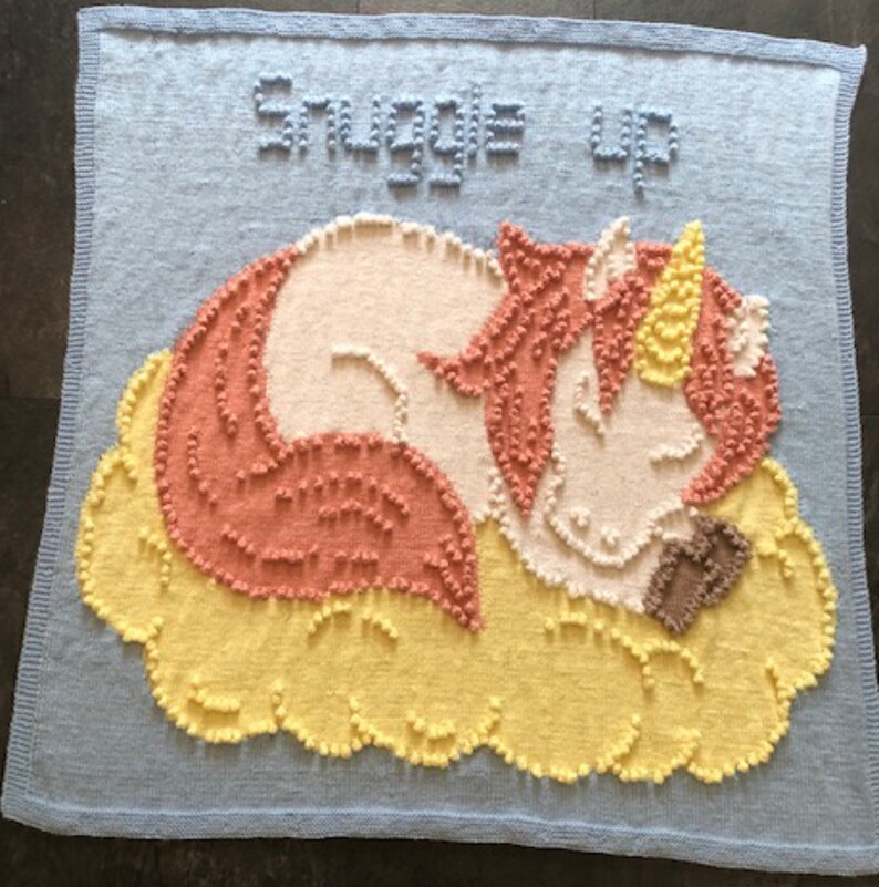 Unicorn Blanket KNITTING PATTERN Sleeping Peach Unicorn Etsy