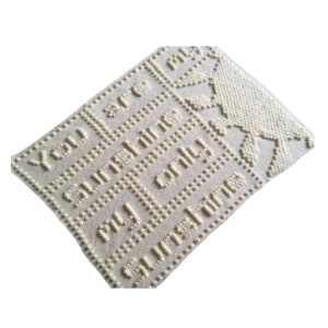 May include: A white crocheted blanket with the words "You are my sunshine, my only sunshine" in raised lettering.