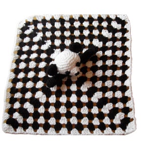 Crochet pattern for Panda Bear Security Blanket Blankie Baby Lovie Square Amigurumi