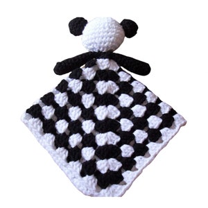 Crochet pattern for Panda Bear Security Blanket Blankie Baby Lovie Back