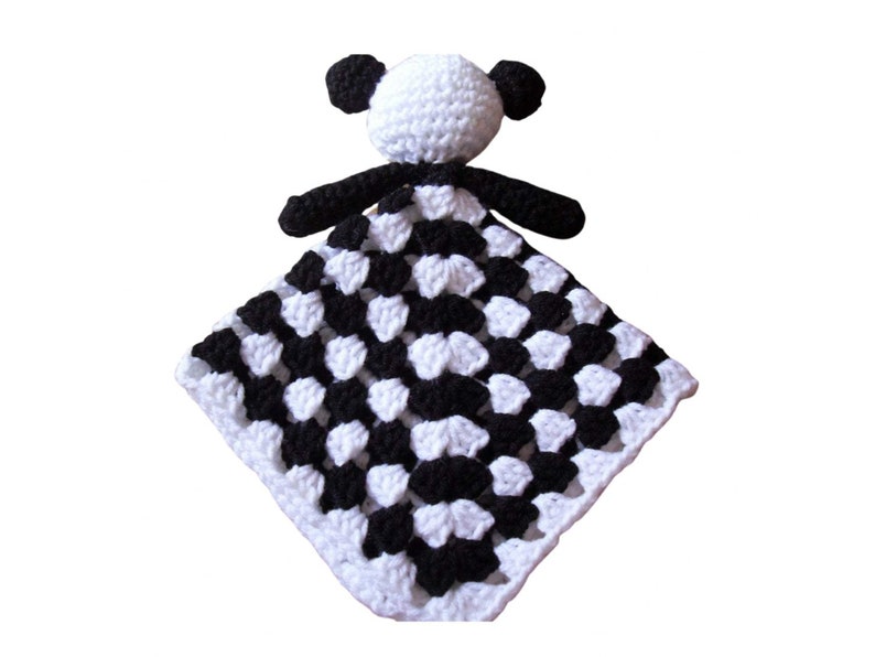 Crochet pattern for Panda Bear Security Blanket Blankie Baby Lovie Back