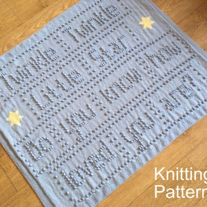 KNITTING PATTERN Baby Blanket Twinkle Twinkle Little Star - Bobble stitch