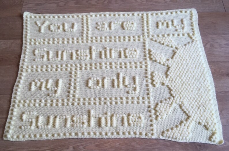 You Are My Sunshine Baby Blanket CROCHET PATTERN One Piece Etsy Denmark
