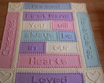 Remembrance Blanket Crochet PATTERN - Personalized Puff Stitch Blanket