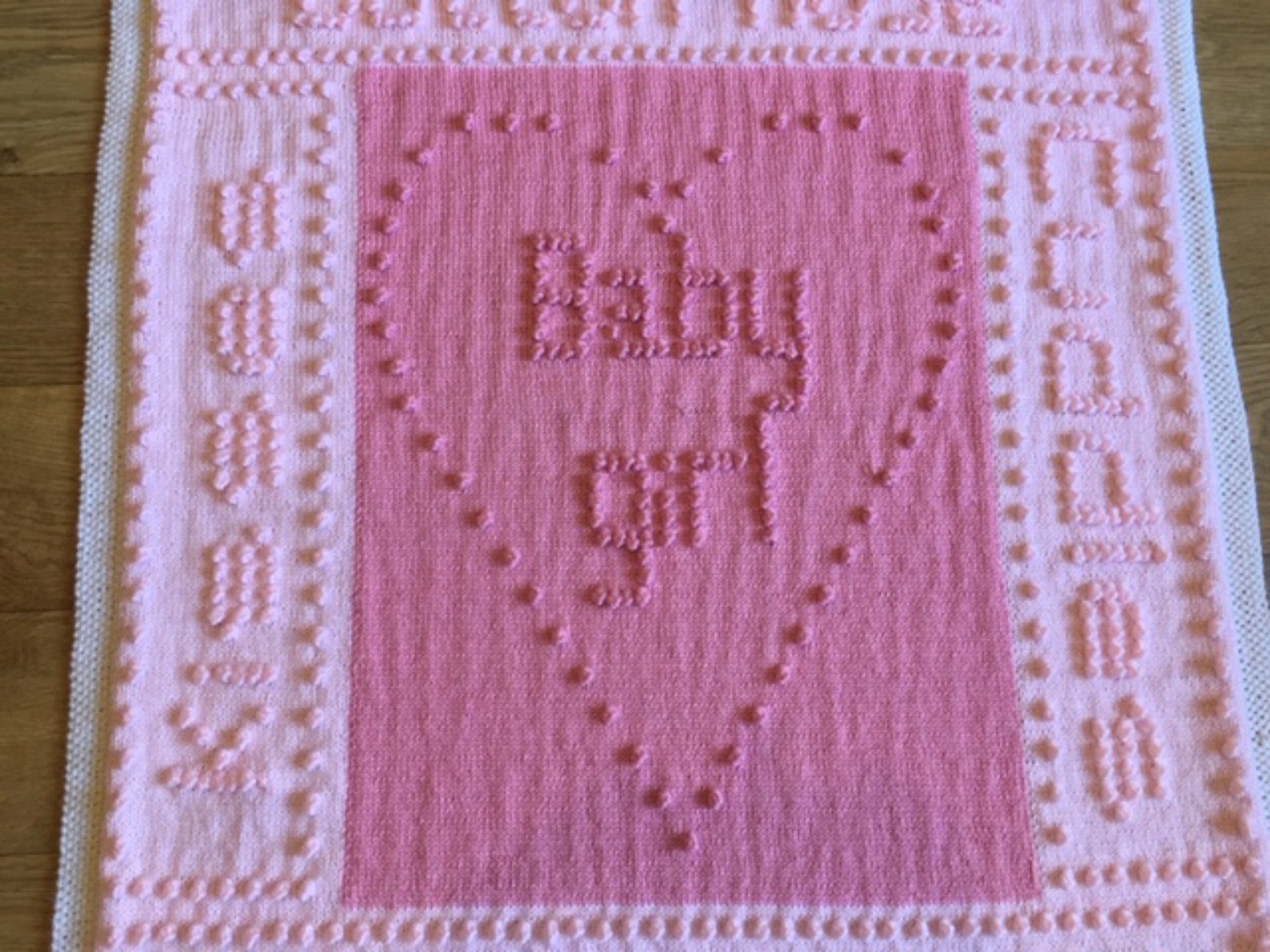 Words Baby Blanket KNITTING PATTERN Using Bobble Stitch Ten Etsy