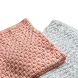 Baby Blanket Knitting Pattern Set Beginner Easy Only using Knit and Purl Cosy Weaving Hidden Crosses