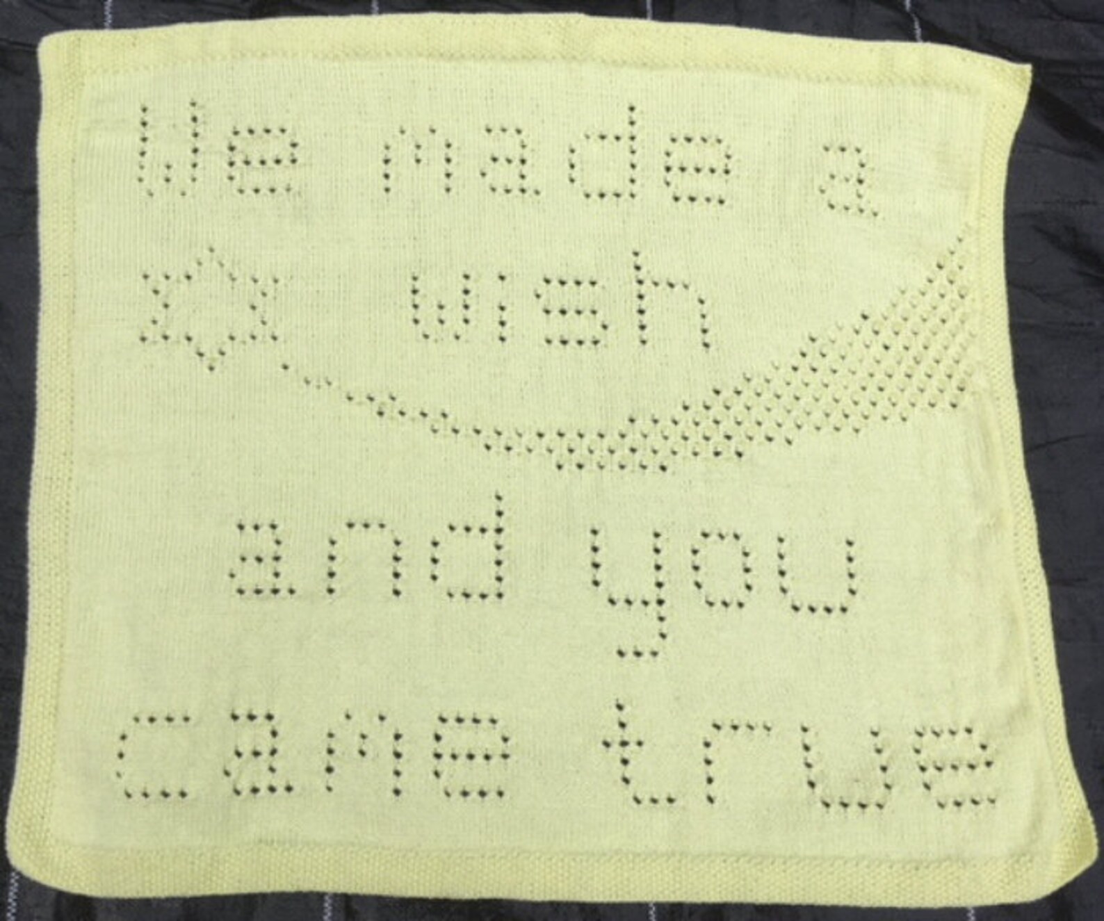 We Made a Wish Baby Blanket KNITTING PATTERN Lace Words Etsy UK