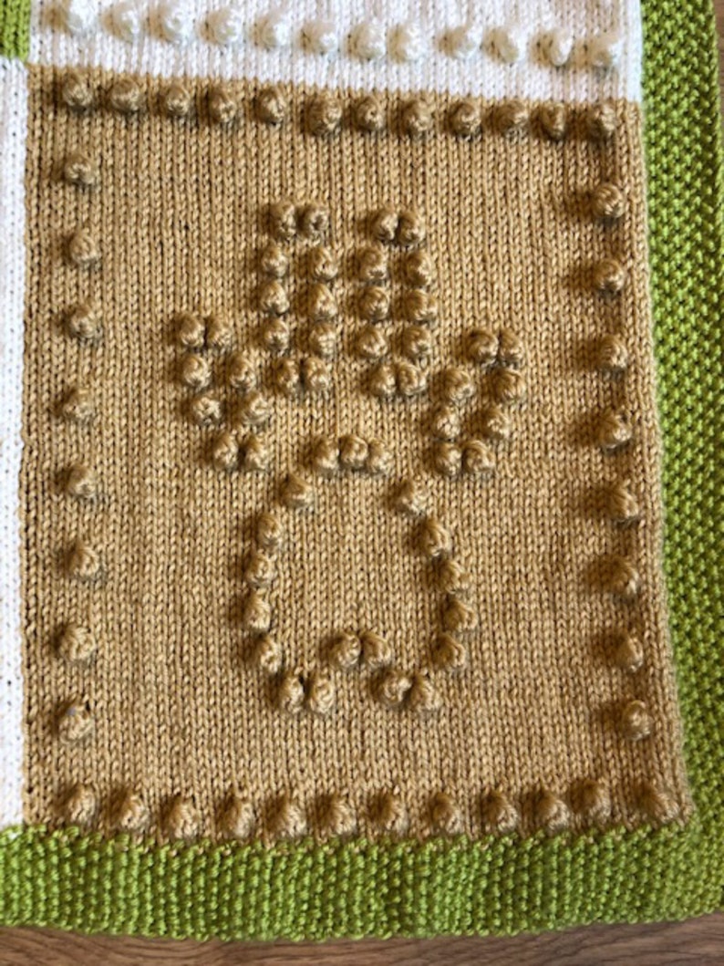 KNITTING PATTERN Dog Blanket Bobble Stitch Intarsia & Plain Etsy