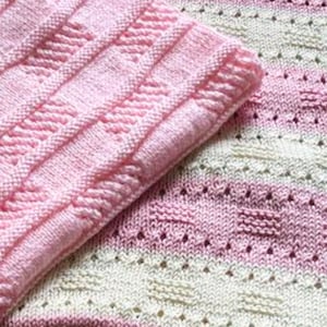 Easy Baby Blanket KNITTING PATTERNS Beginner Friendly, Candy Stripe and Easy Lace