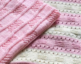 Easy Baby Blanket KNITTING PATTERNS Beginner Friendly, Candy Stripe and Easy Lace
