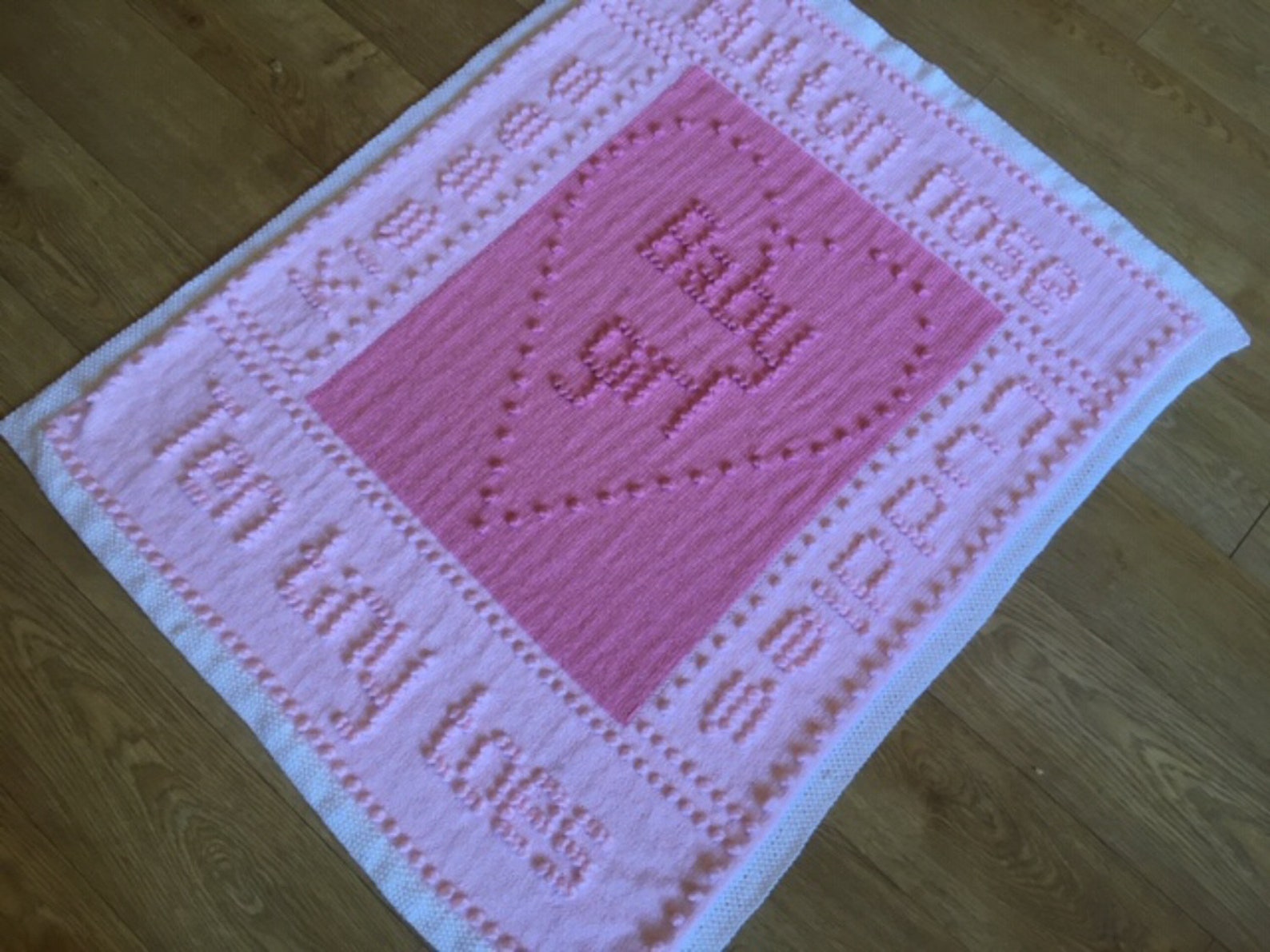 Words Baby Blanket KNITTING PATTERN Using Bobble Stitch Ten Etsy