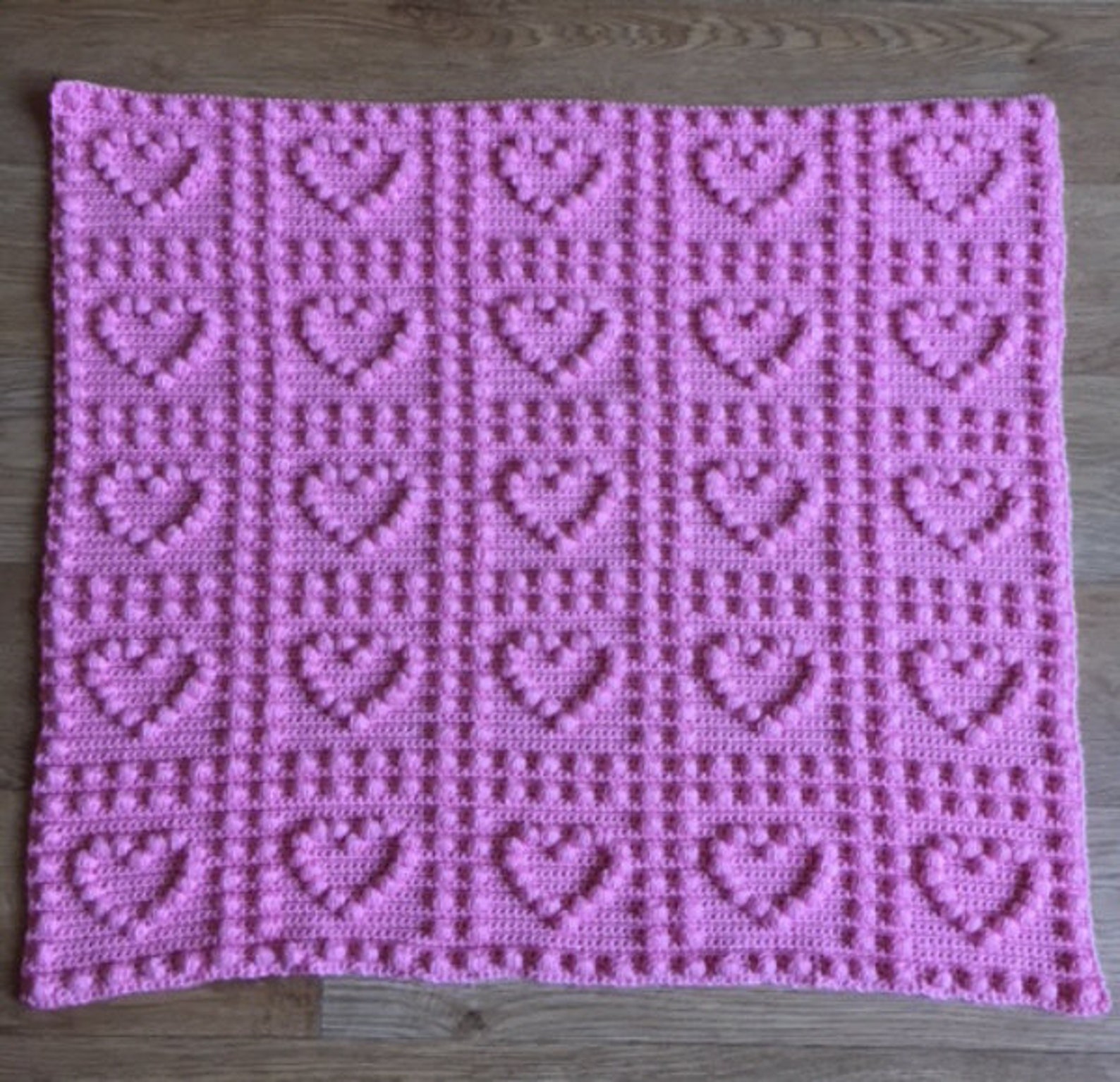 CROCHET PATTERN Baby Blanket Love Hearts Onepiece Blanket by Etsy UK