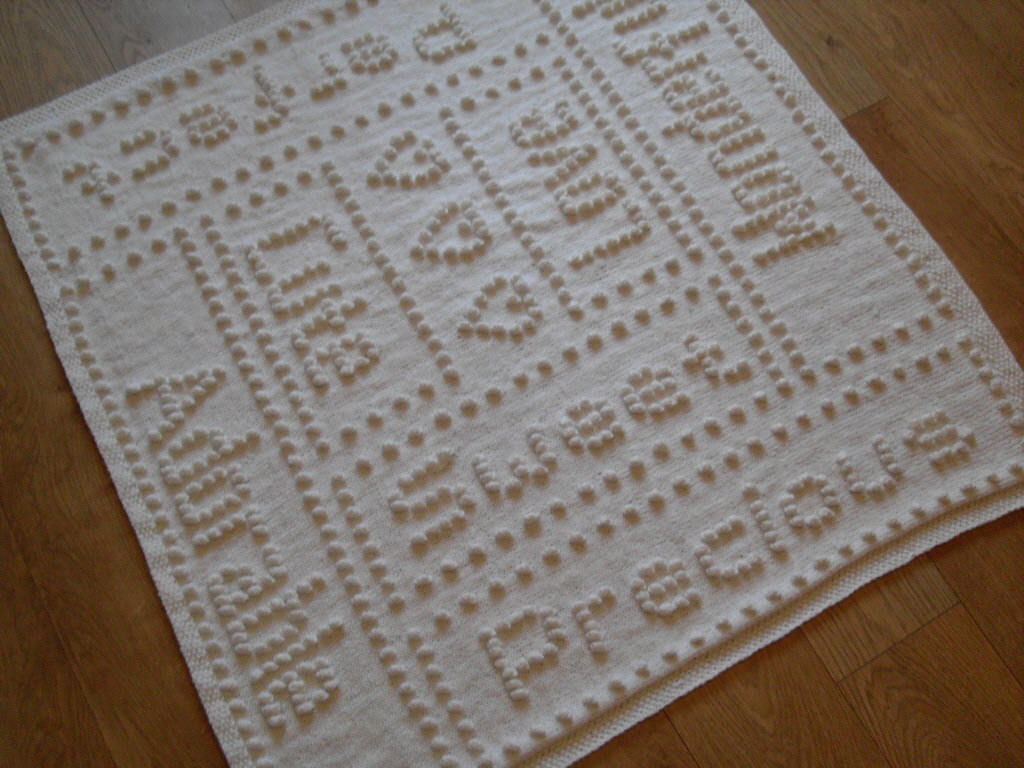 Word Baby Blanket KNITTING PATTERN - Sweet Dreams - Bobble Stitch - Etsy