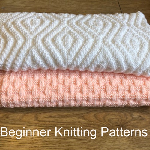 Easy Baby Blanket KNITTING PATTERNS Beginner Friendly Simple Etsy