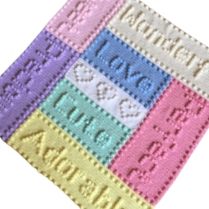 Baby Blanket Crochet Pattern Motif Version Words Beginner Easy Puff Stitch Hearts