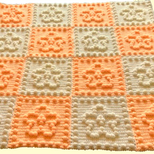 CROCHET BLANKET PATTERN Flower Power Blanket Crochet Puff Etsy