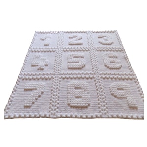 Numbers CROCHET PATTERN Baby Blanket One-Piece
