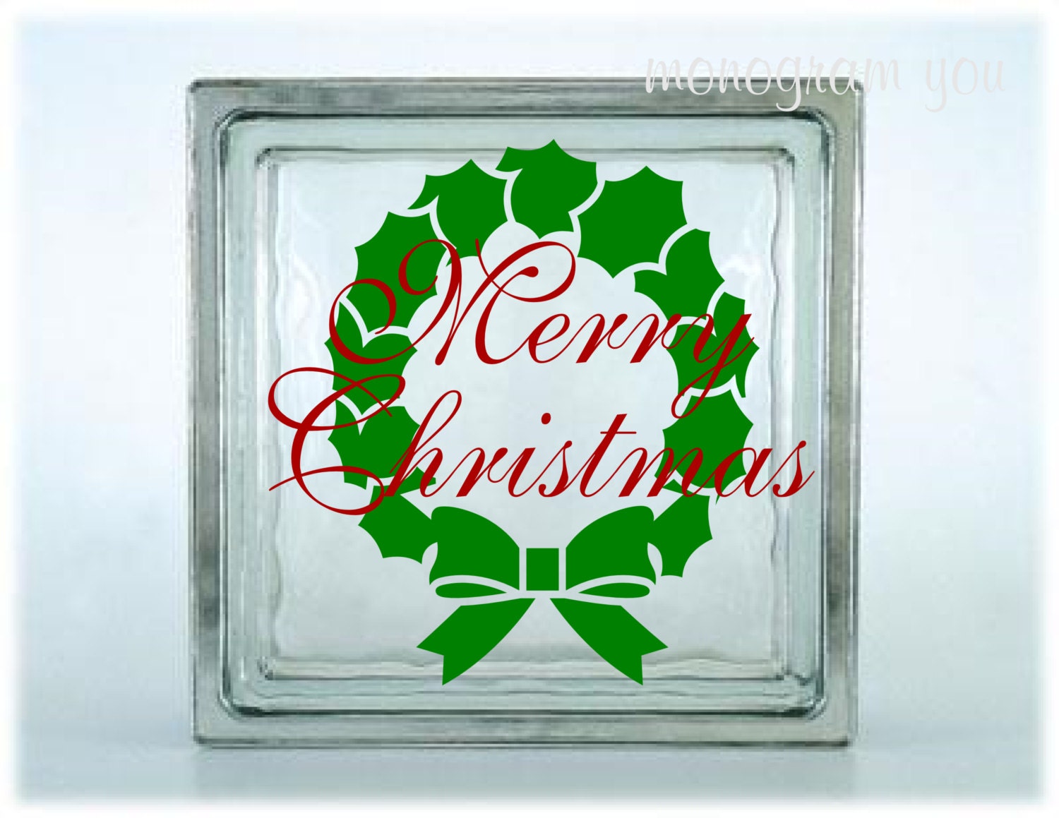 Christmas Glass Block Decal Christmas Vinyl Decal Merry Etsy