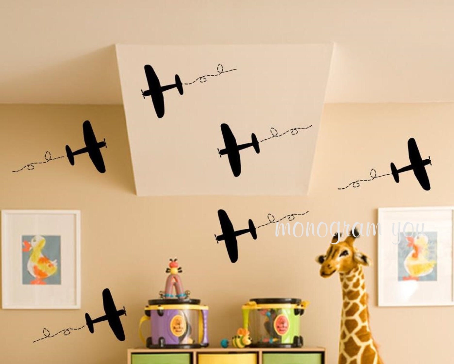 Airplanes with Trails Wall Decals Etsy