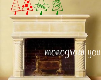Christmas Tree Vinyl Decal - Set of 4